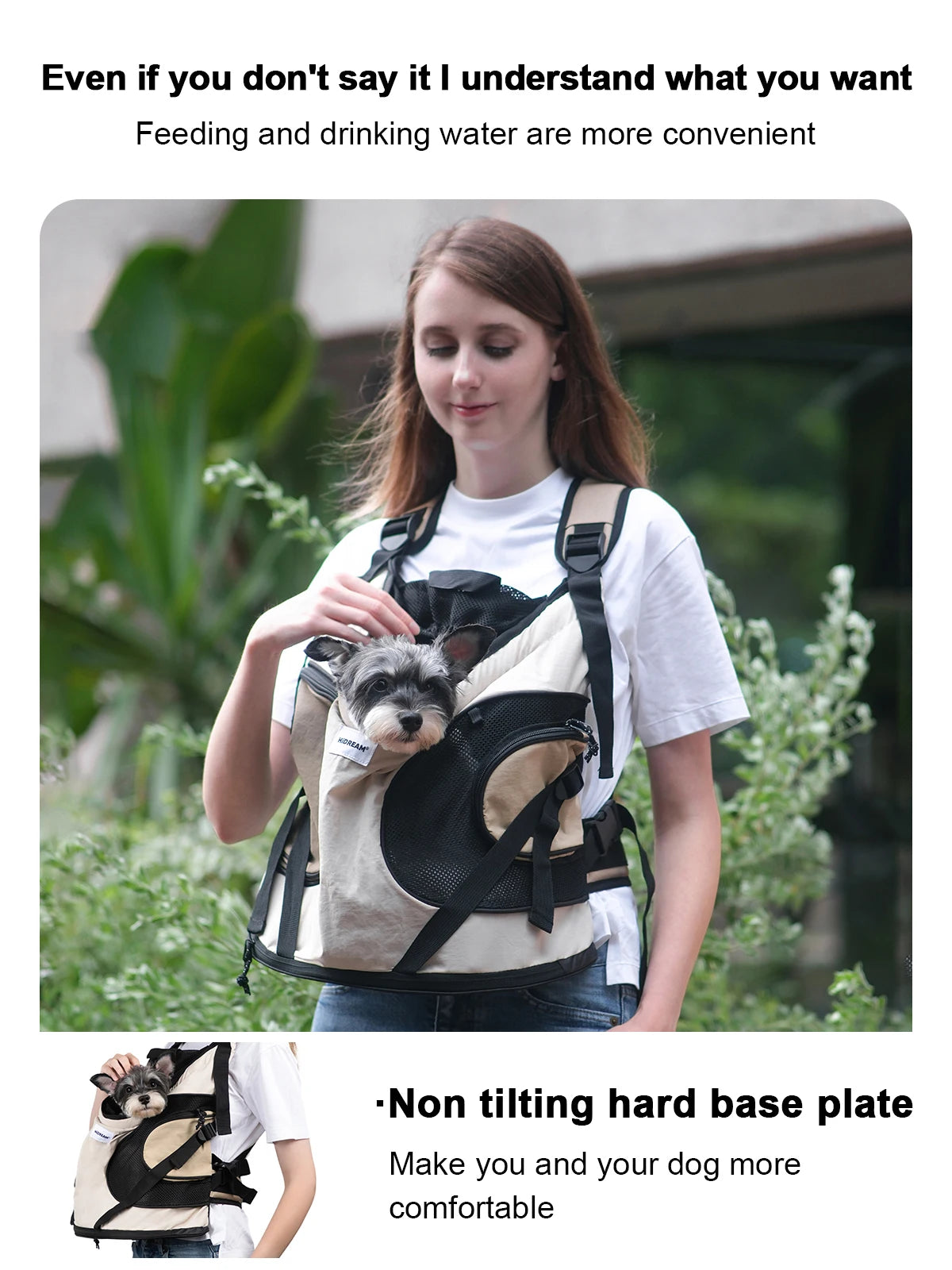 Front Facing Carrier - Breathable Canvas Sling Bag with Cross Shoulder Straps