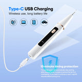 Type-C USB Charging Port and Built-in 10-Minute Timing Protection Feature on a Dental Scaler, Designed to Automatically Shut Off After 10 Minutes to Prevent Overheating for Safe Use with Pets and Humans.