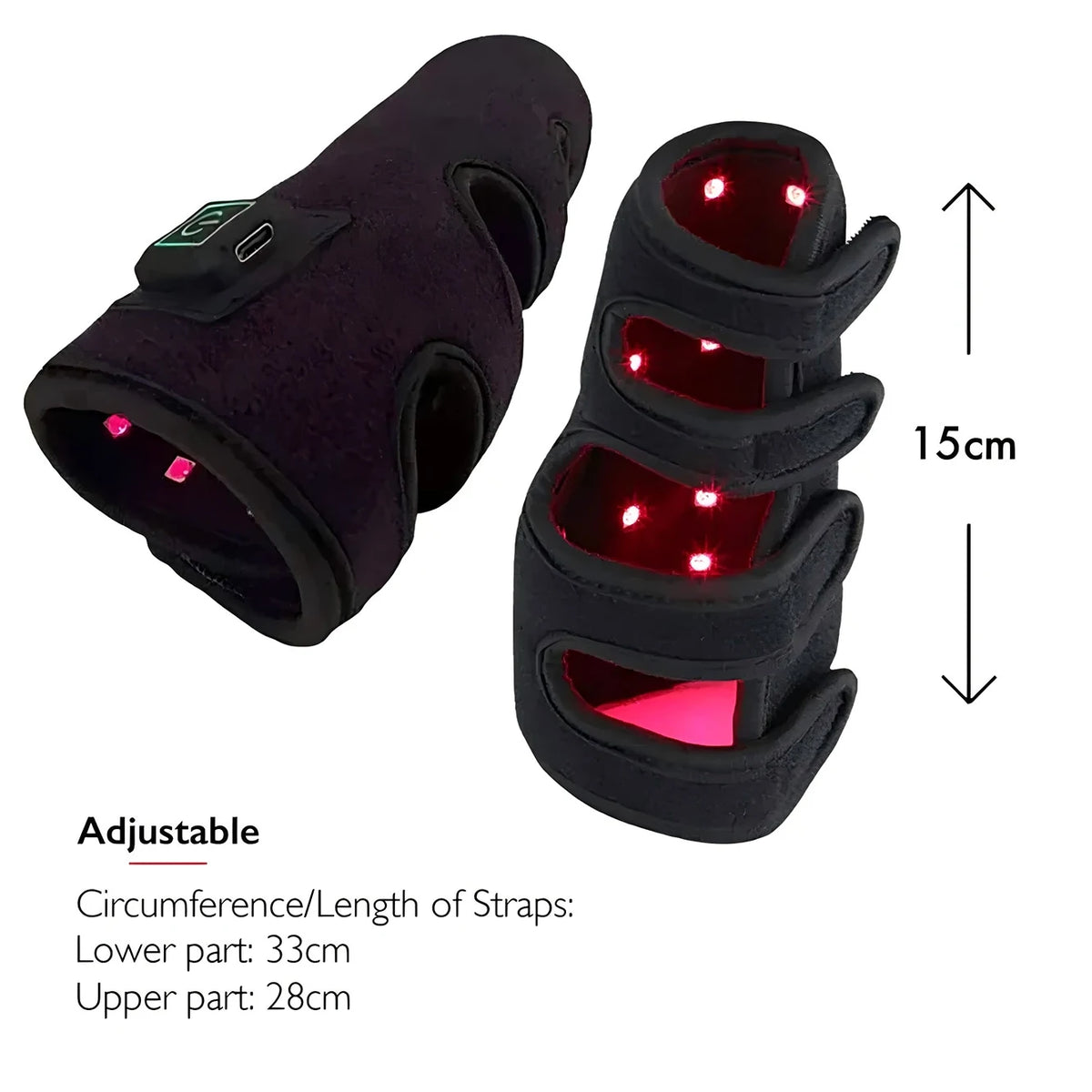 Infrared Red Light Therapy Leg Brace & Wrap built-in battery - Medical Grade LEDs