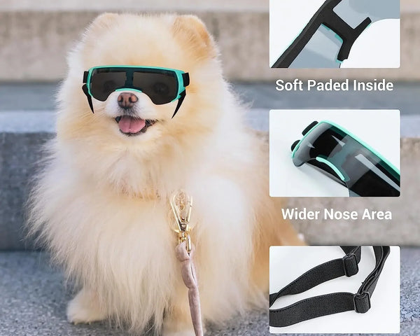 Sunglasses Small Breed, Dog Goggles Windproof Anti-UV Glasses for Outdoor Eye Protection