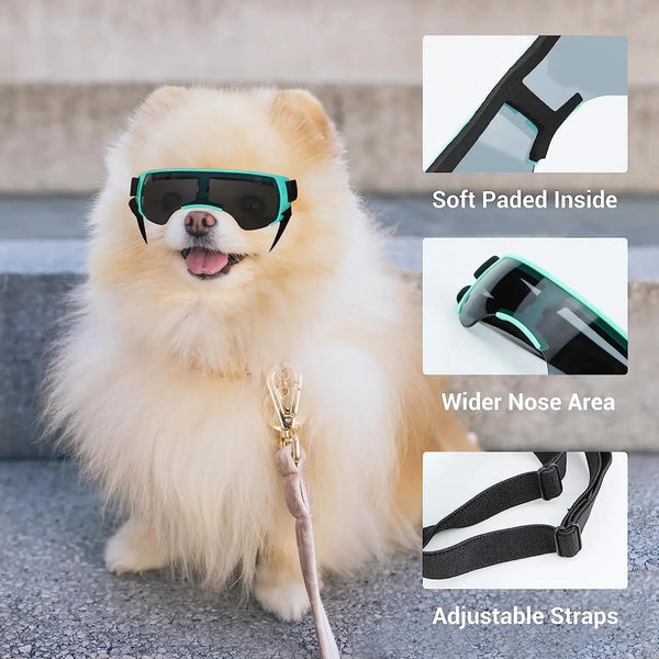 Sunglasses Small Breed, Dog Goggles Windproof Anti-UV Glasses for Outdoor Eye Protection