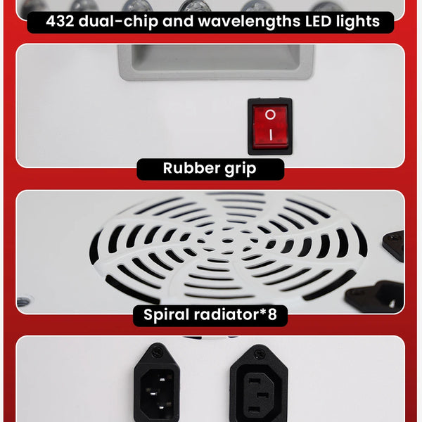 Red Light Panel with Mobile App Control: 480, 590, 630, 660, 670, 810, 830, 850, 1060nm Bluetooth full body Therapy