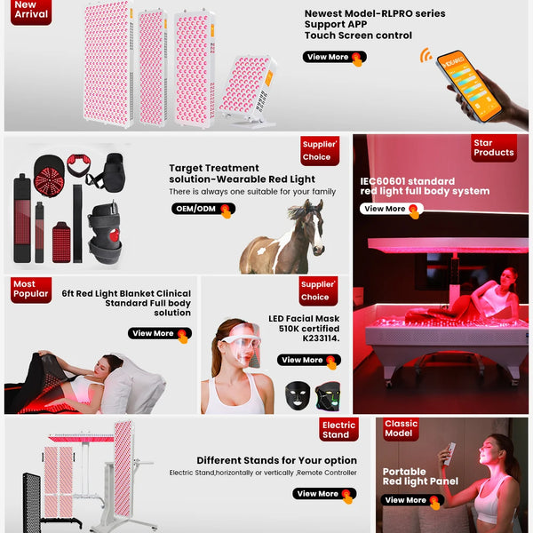 Red Light Panel with Mobile App Control: 480, 590, 630, 660, 670, 810, 830, 850, 1060nm Bluetooth full body Therapy