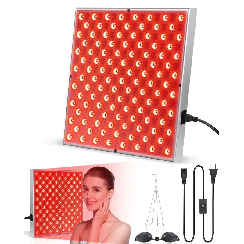 LED Red Light Therapy Panel Lamp for Facial Anti Aging Skin Care Beauty 225 LED Light Body Pain Relief Physical Therapy Tools