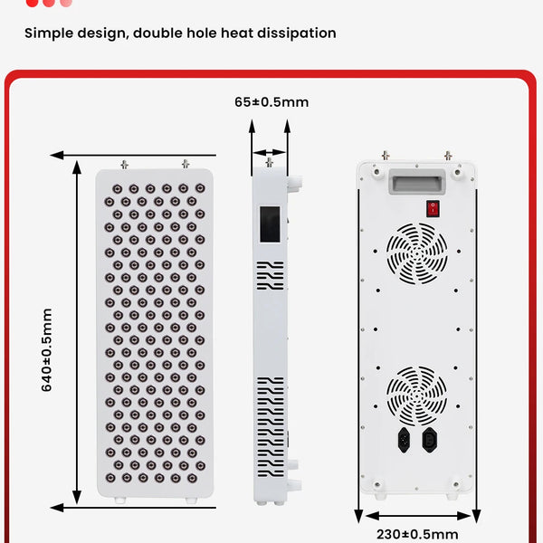 Red Light Panel with Mobile App Control: 480, 590, 630, 660, 670, 810, 830, 850, 1060nm Bluetooth full body Therapy