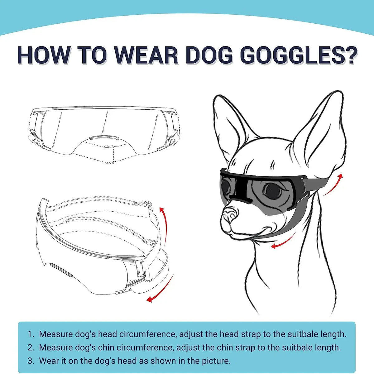 Sunglasses Small Breed, Dog Goggles Windproof Anti-UV Glasses for Outdoor Eye Protection