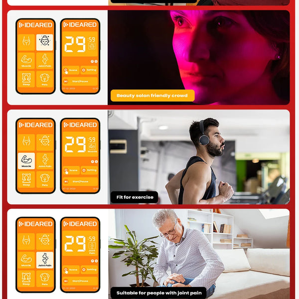 Red Light Panel with Mobile App Control: 480, 590, 630, 660, 670, 810, 830, 850, 1060nm Bluetooth full body Therapy