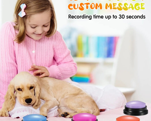 Voice Recording Button Pet Toys Buttons for Communication Pet Training Buzzer Recordable Talking Button Intelligence Toy