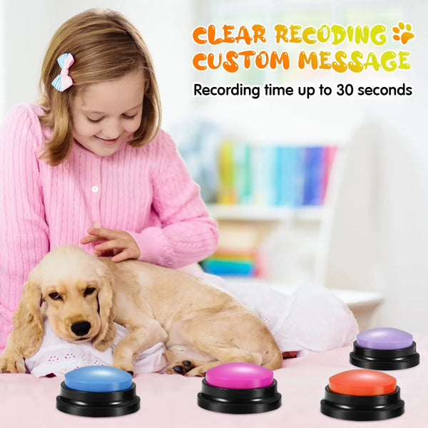 Voice Recording Button Pet Toys Buttons for Communication Pet Training Buzzer Recordable Talking Button Intelligence Toy