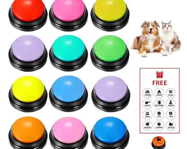 Voice Recording Button Pet Toys Buttons for Communication Pet Training Buzzer Recordable Talking Button Intelligence Toy