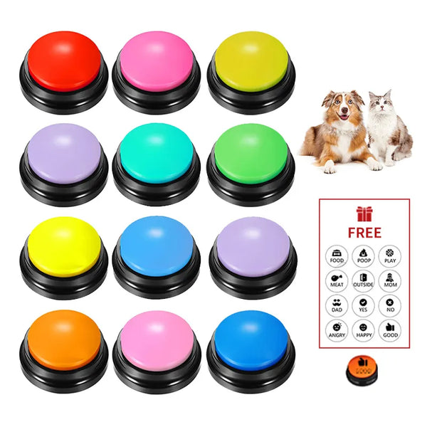 Voice Recording Button Pet Toys Buttons for Communication Pet Training Buzzer Recordable Talking Button Intelligence Toy