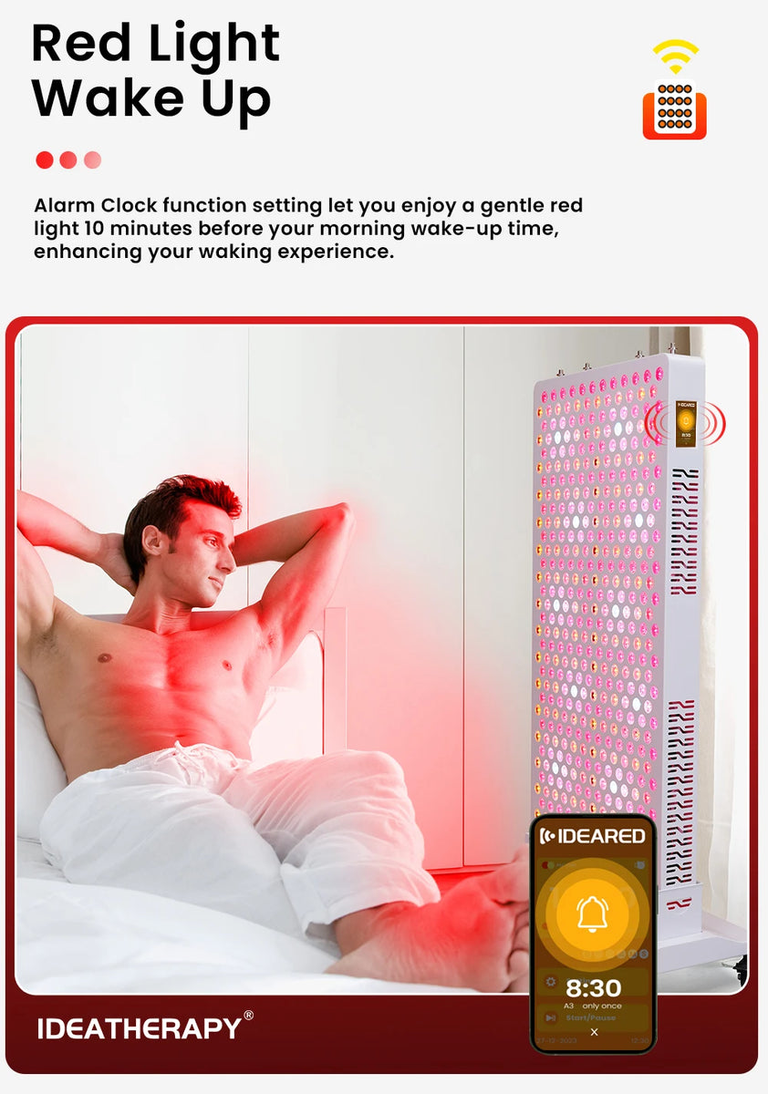 Red Light Panel with Mobile App Control: 480, 590, 630, 660, 670, 810, 830, 850, 1060nm Bluetooth full body Therapy