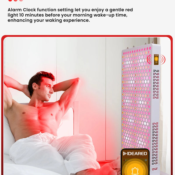 Red Light Panel with Mobile App Control: 480, 590, 630, 660, 670, 810, 830, 850, 1060nm Bluetooth full body Therapy