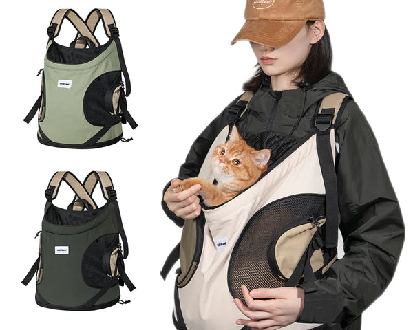 Front Facing Carrier - Breathable Canvas Sling Bag with Cross Shoulder Straps