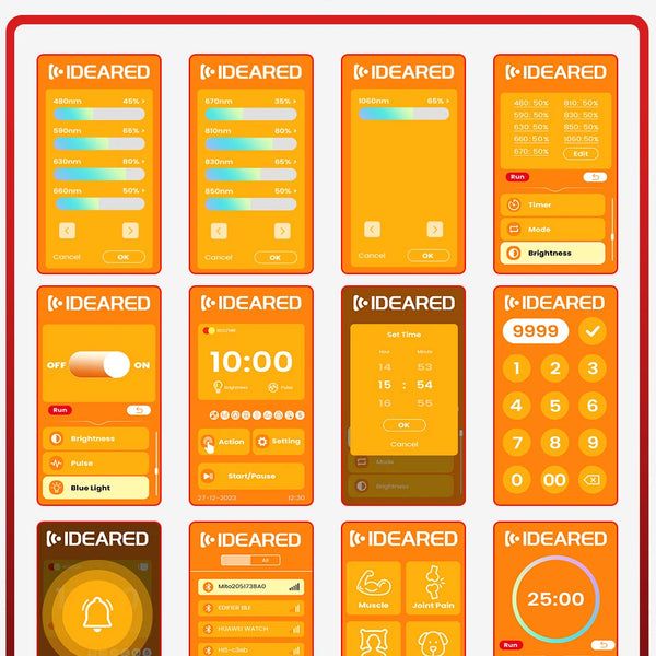 Red Light Panel with Mobile App Control: 480, 590, 630, 660, 670, 810, 830, 850, 1060nm Bluetooth full body Therapy