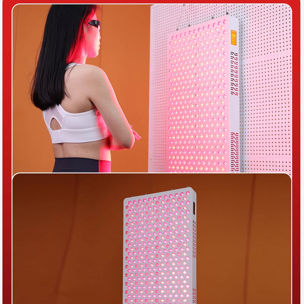 Red Light Panel with Mobile App Control: 480, 590, 630, 660, 670, 810, 830, 850, 1060nm Bluetooth full body Therapy