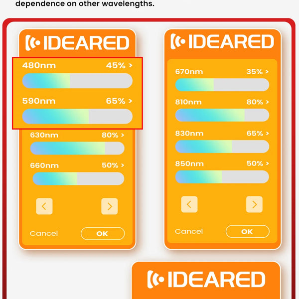 Red Light Panel with Mobile App Control: 480, 590, 630, 660, 670, 810, 830, 850, 1060nm Bluetooth full body Therapy