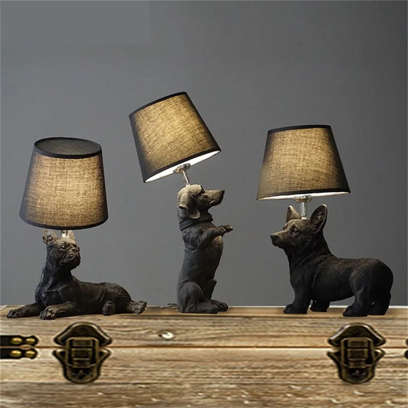 Table Lamps LED Resin Modern Nordic Creative Cartoon Dog Decoration Desk Light For Home