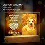 Pet LED Night Lamp Personalized 3D Memorial Gift with Wooden Photo Frame