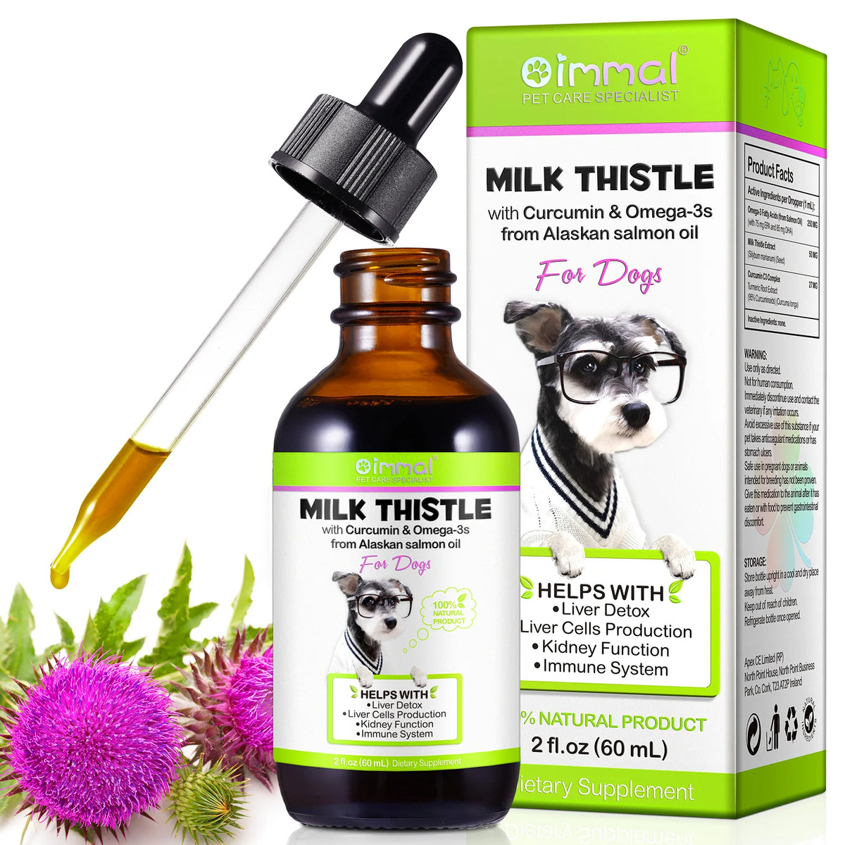 Milk Thistle With Curcumin Omega 3 From Alaskan Salmon Oil - Support Liver Detox, Kidney Function & Boost Immune System