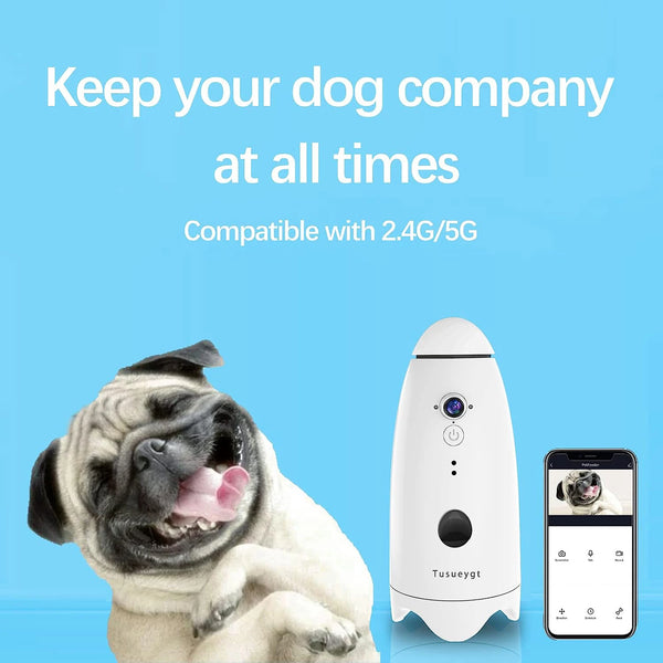 Smart 1080p Camera with Treat Dispenser 180°View Pet Treat Tossing Camera with Phone App 2 Way Audio