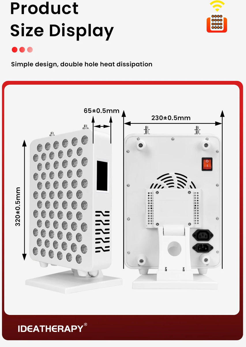 Red Light Panel with Mobile App Control: 480, 590, 630, 660, 670, 810, 830, 850, 1060nm Bluetooth full body Therapy