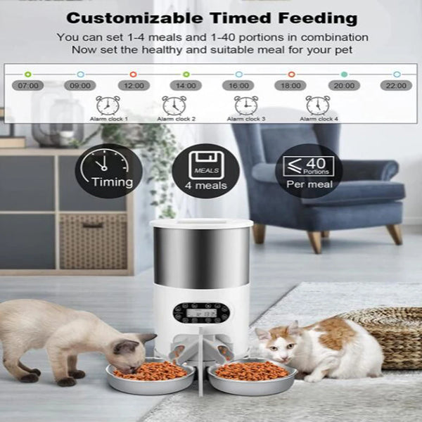 Automatic Smart Feeder WIFI Double Meal Compartments 3L & 4L