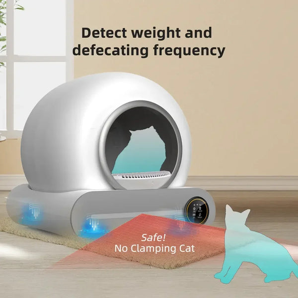 Automatic Smart Self-Cleaning Cat Litter Box with Tray and Ionic Deodorizer