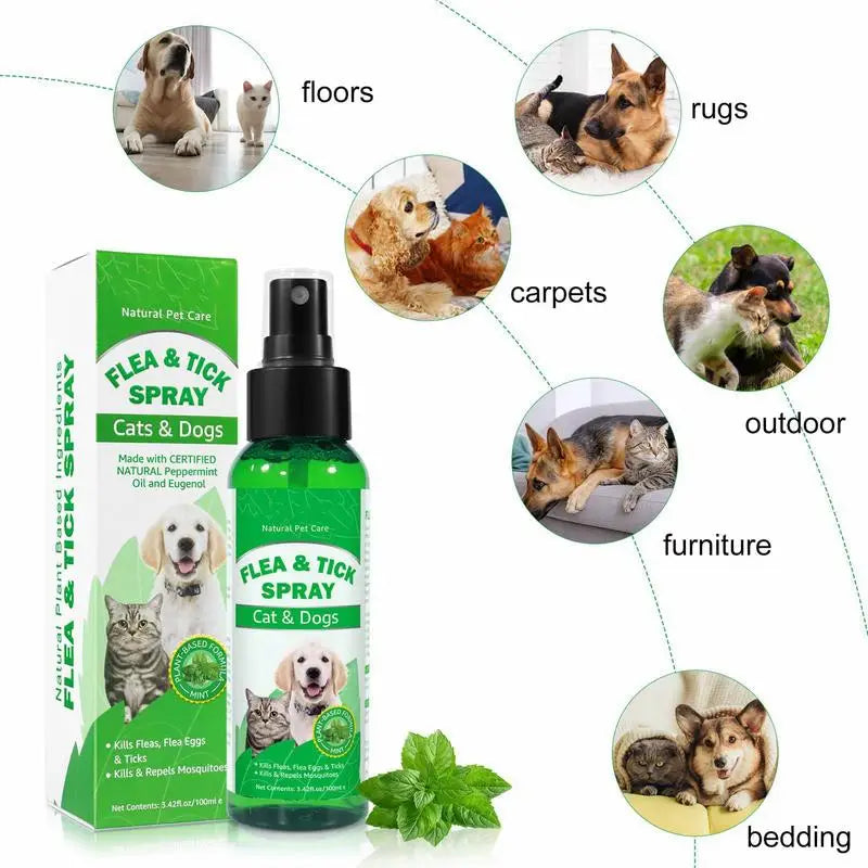 Natural Care & Protection From Flea And Tick - Spray For Indoor & Outdoor