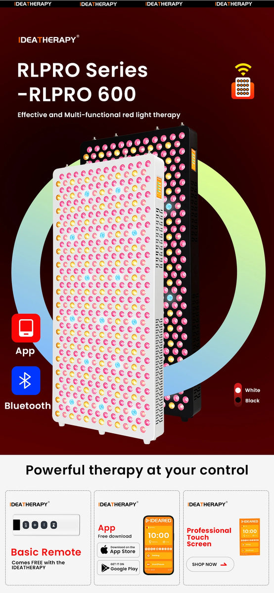 Red Light Panel with Mobile App Control: 480, 590, 630, 660, 670, 810, 830, 850, 1060nm Bluetooth full body Therapy