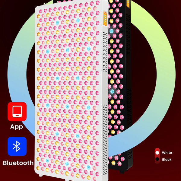 Red Light Panel with Mobile App Control: 480, 590, 630, 660, 670, 810, 830, 850, 1060nm Bluetooth full body Therapy