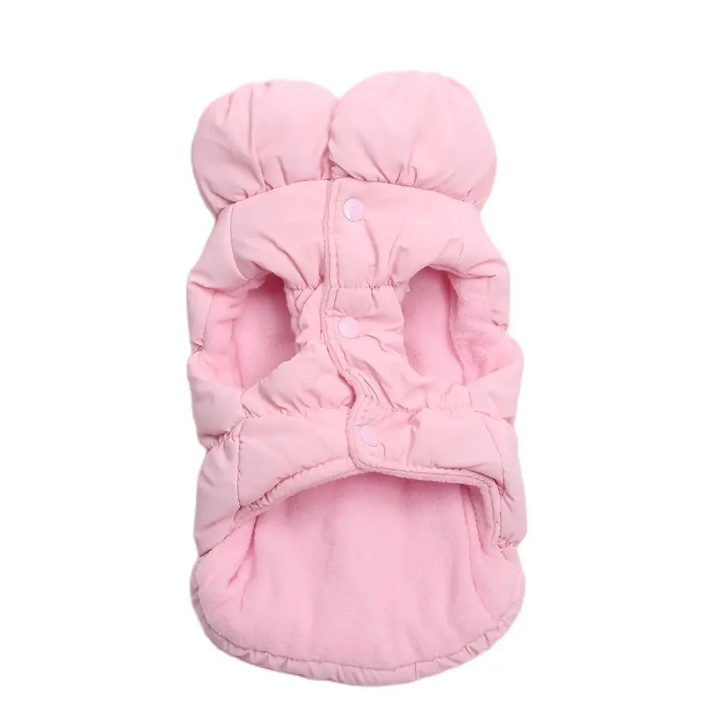 Warm Jacket with Double Buckle Design Pet Vest Hoodie Dress Winter Clothing Outfit