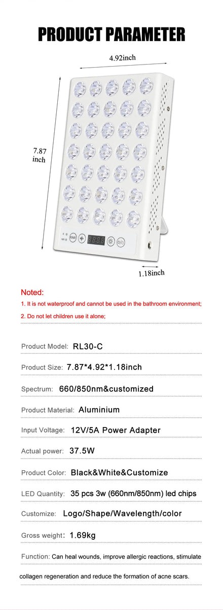 Handheld & Portable 35pcs (660nm 850nm) Desktop Red Light Therapy