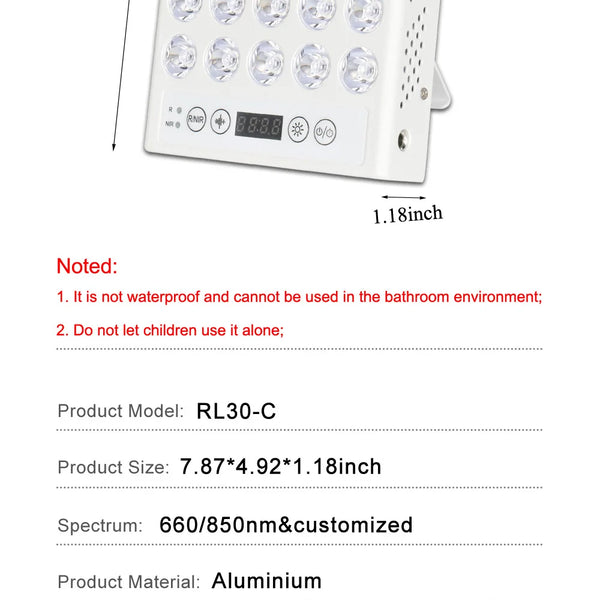 Handheld & Portable 35pcs (660nm 850nm) Desktop Red Light Therapy Panel